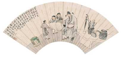 朱本 人物故事 扇面